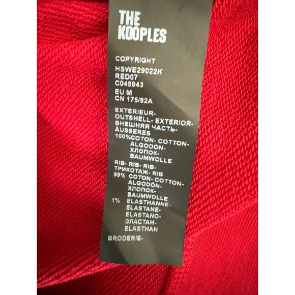 The Kooples Mens Red Hoodie‎ Kangaroo Pocket Arm Zip Cotton Size M - Picture 9 of 12